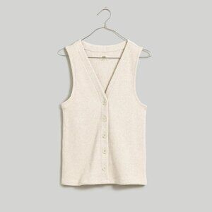 Madewell | Ribbed Button-Front Vest | Size XXS